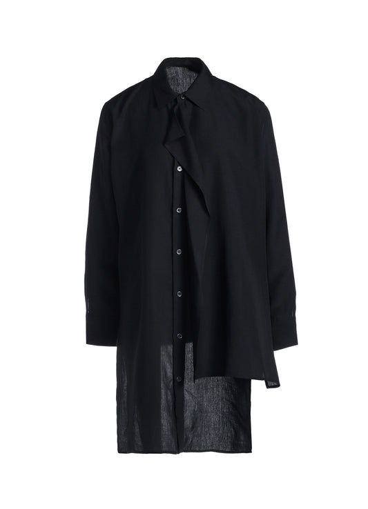 CELLULOSE POPLIN FRONT KNOT DETAIL BLOUSE