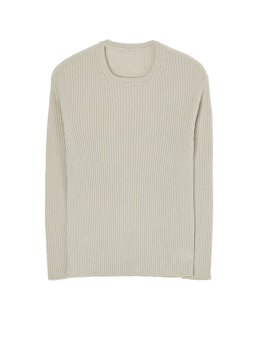 12G 3X3 RIB RIBBED ROUND NECK LONG SLV PO