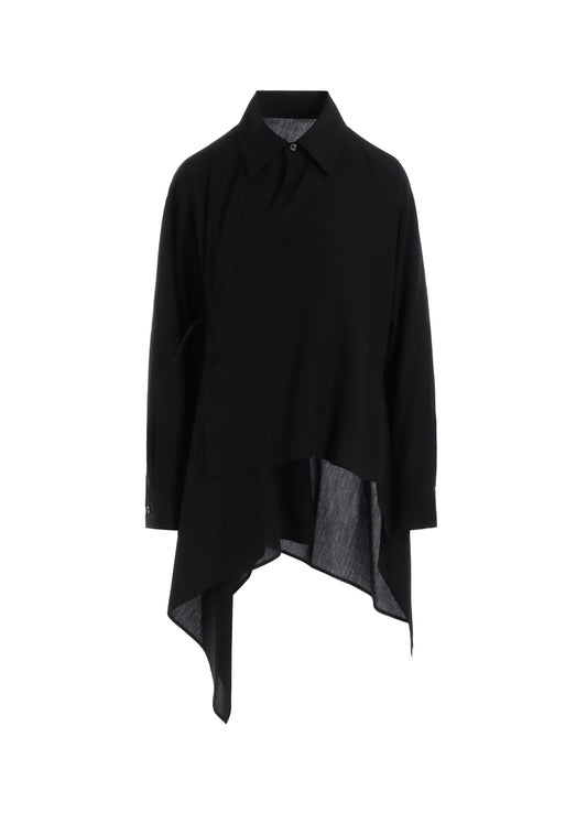 CELLULOSE LONG ASYMMETRY BLOUSE