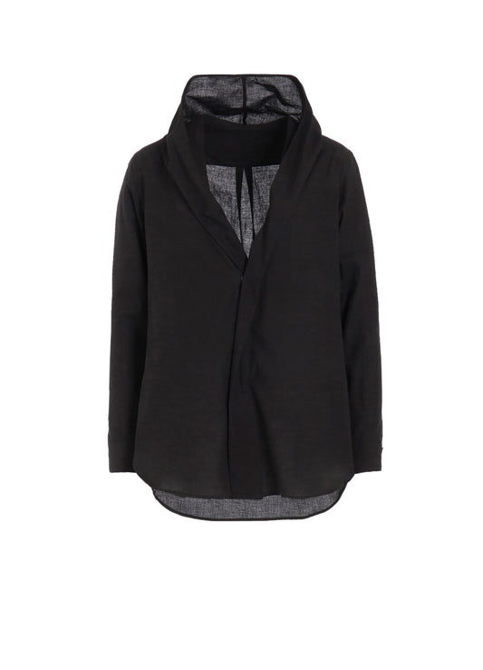 100/-KHADI DRAPED DETAIL HOOD DRESS