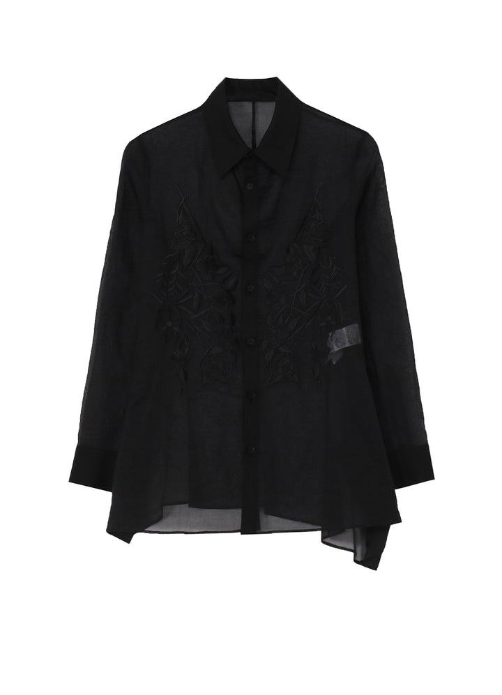 COTTON ORGANZA LAWN BACKSIDE FLARED SLIM B