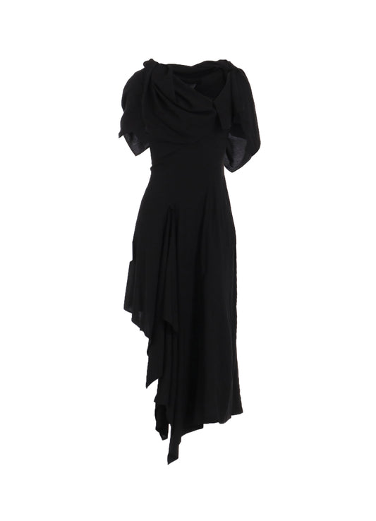 Ry LAWN BACK LACE UP DRAPED DRESS