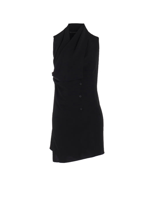 TA/PE CREPE DE CHINE DRAPED LONG VEST