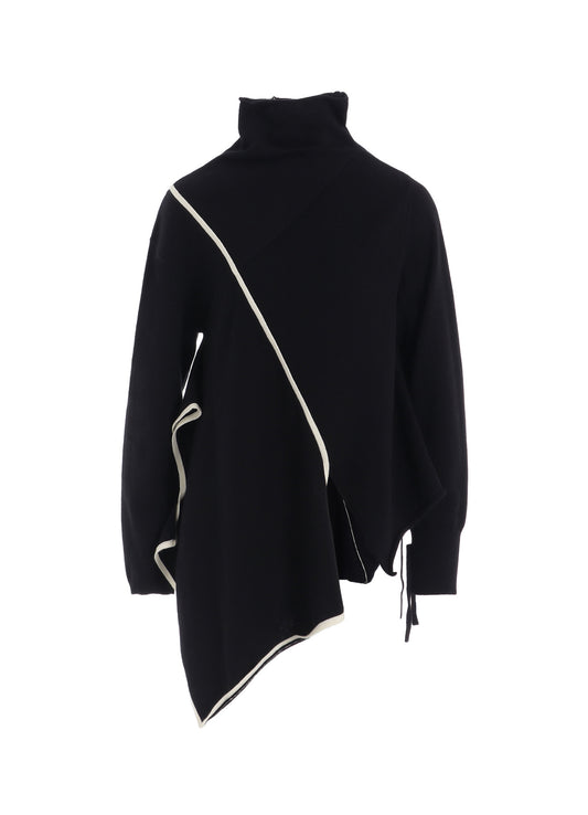 PLAIN STITCH DRAPED HIGHNECK PO