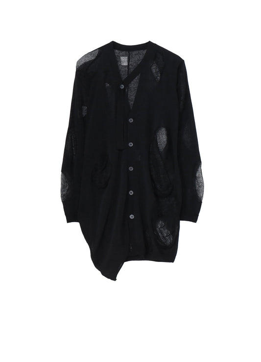 12G2P PLAIN STITCH+PATTERN DRAPED D CARDIGAN
