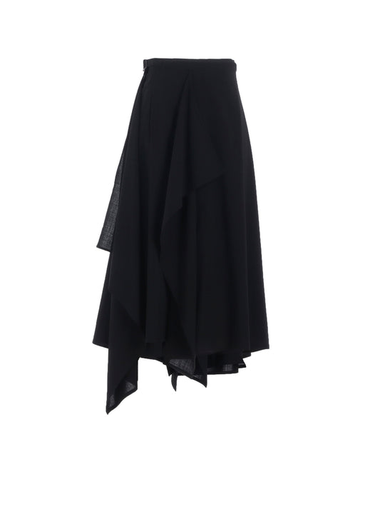 WOOL GAUZE WRAP SKIRT