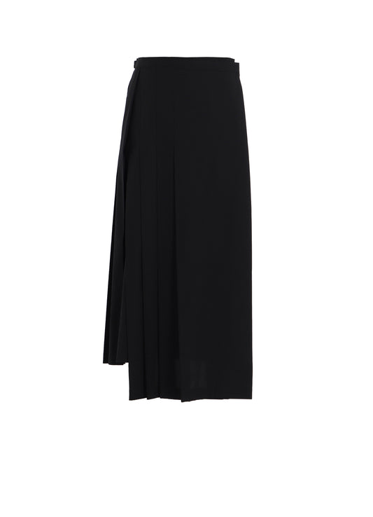 COTTON TWILL R PLEATED WRAP SKIRT
