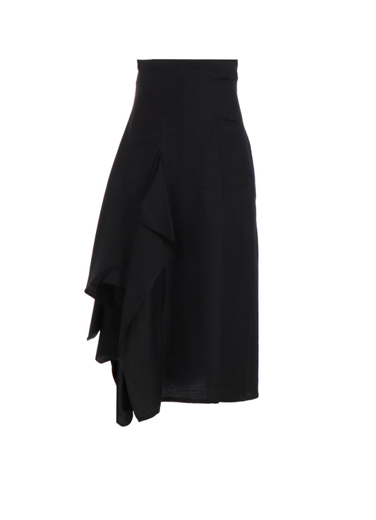 S/W TWILL R DRAPED HIGH WAIST SKT