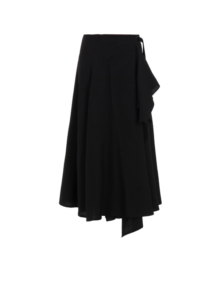 Cu/W HIGH TWISTED GABARDINE FLARE WRAP SKIRT