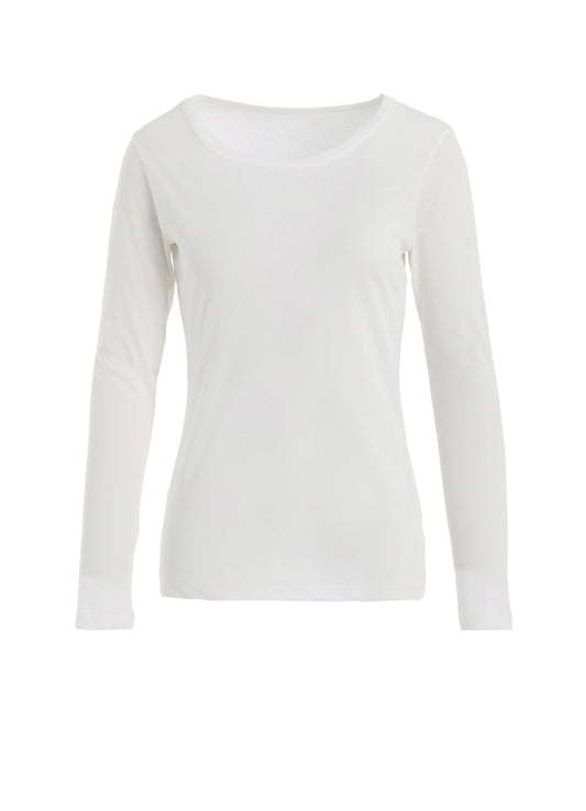 HIGH GAUGE COTTON JERSEY ROUND NECK LONG SLV T