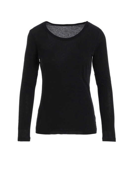 HIGH GAUGE COTTON JERSEY ROUND NECK LONG SLV T