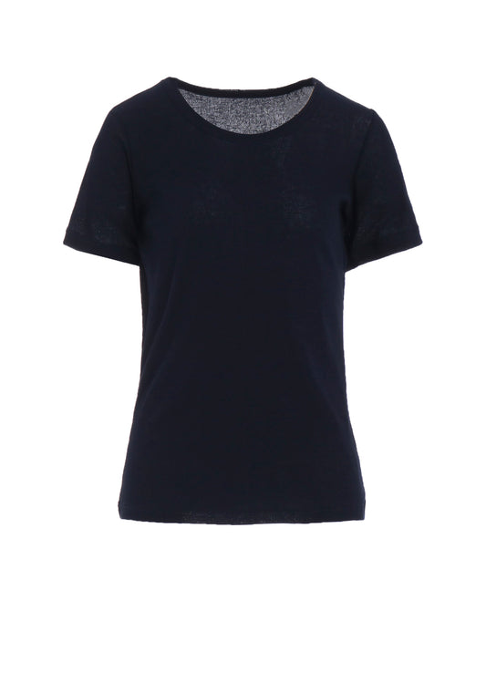 HIGH TWISTED RIB ROUND NECK SHORT SLV T