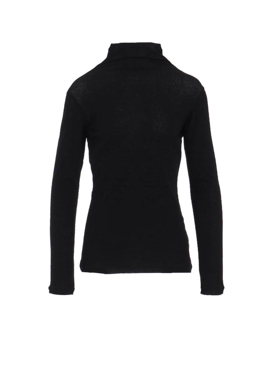 HIGH TWISTED RIB HIGH NECK LONG SLV T