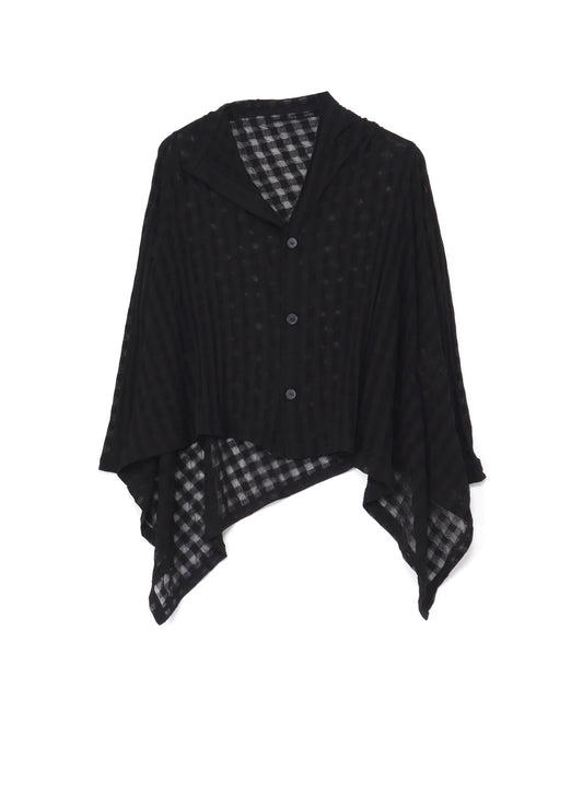 SHEER PLAID JACQUARD FLARE CARDIGAN