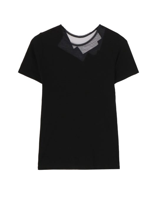 KANADE DIAGONAL GAUZE ZIGZAG PANEL SHORT SLV T