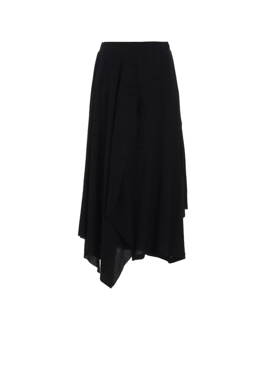 HIGH TWISTED CREPE&INTERLOCK DRAPED DETAIL SKIRT