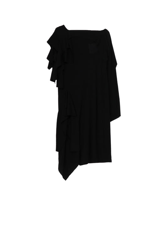 CREPE INTERLOCK DRAPED DETAIL DRESS