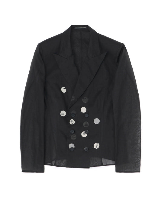 DOT GREY DISCHARGE PRINT 6B DOUBLE JACKET