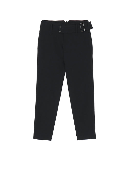 GABARDINE LOW-RISE BELTED PANTS