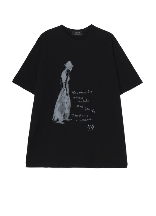 COMBED JERSEY PIGMENTED PT SHORT SLV ROUND NECK PRINT T