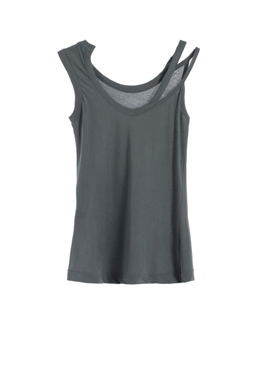 HIGH TWISTED SINGLE JERSEY R-ASYMMETRY TANK TOP
