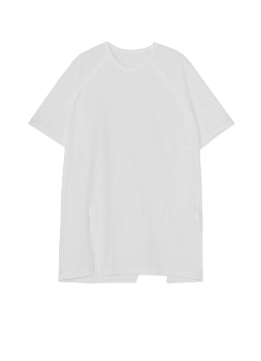 COTTON JERSEY FRONT RAGLAN SLIT T-SHIRT SHORT SLEEVES
