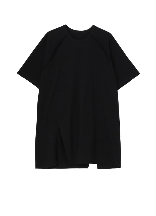 COTTON JERSEY FRONT RAGLAN SLIT T-SHIRT SHORT SLEEVES