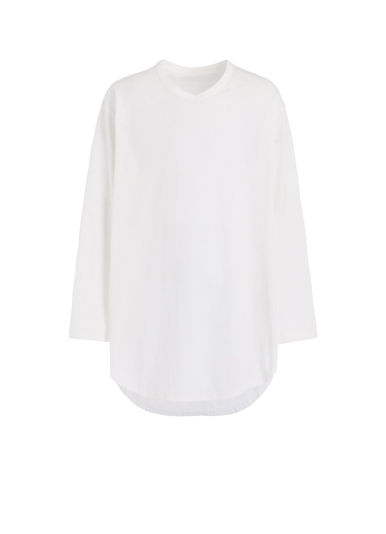 COTTON JERSEY HEM ROUND JUMBO T-SHIRT LONG SLEEVES – THE