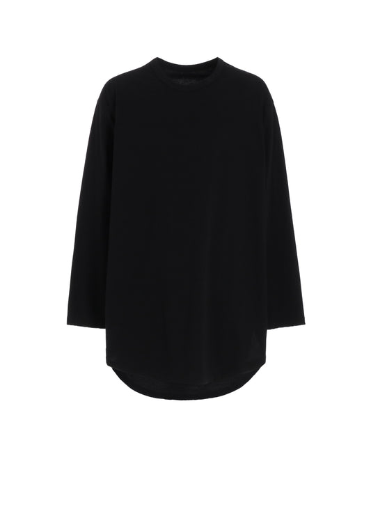 COTTON JERSEY HEM ROUND JUMBO T-SHIRT LONG SLEEVES