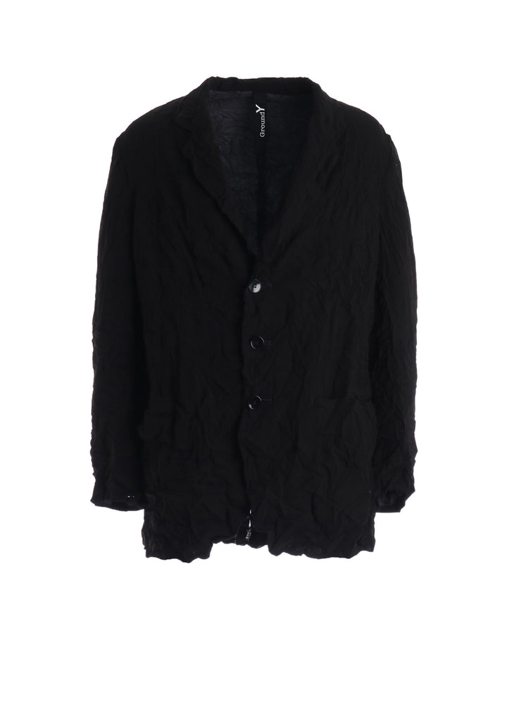 BLACK CHIFFON BACK PLEATS JACKET