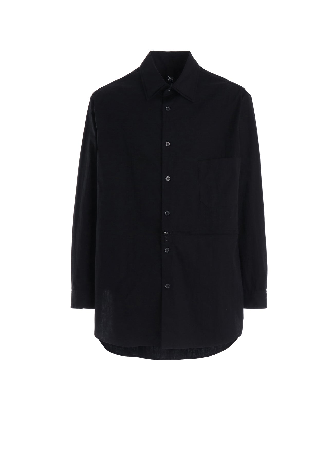 DOUBLE COLLAR BROAD SHIRT WITH ZIPPER SWITCH – THE SHOP YOHJI YAMAMOTO