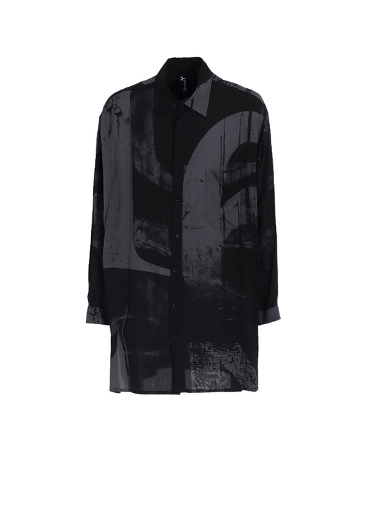 RAYON PRINT  NUMBER PATTERN LONG SHIRT