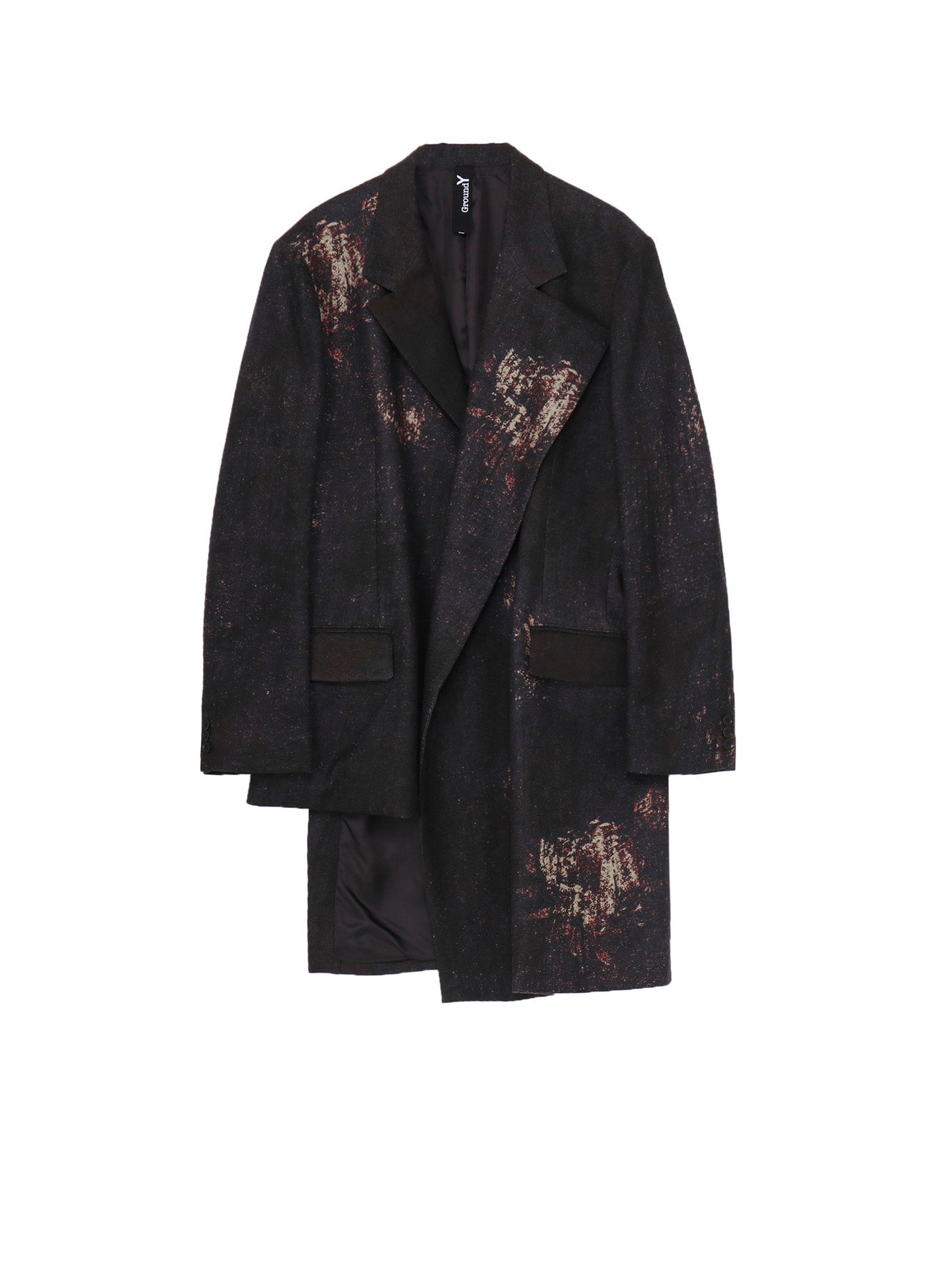 ジャケット・アウター UND SHADOW FLOWER WOOL COAT FLANNEL FLORAL PATTERN ASYMMETRY JACKET – THE SHOP YOHJI