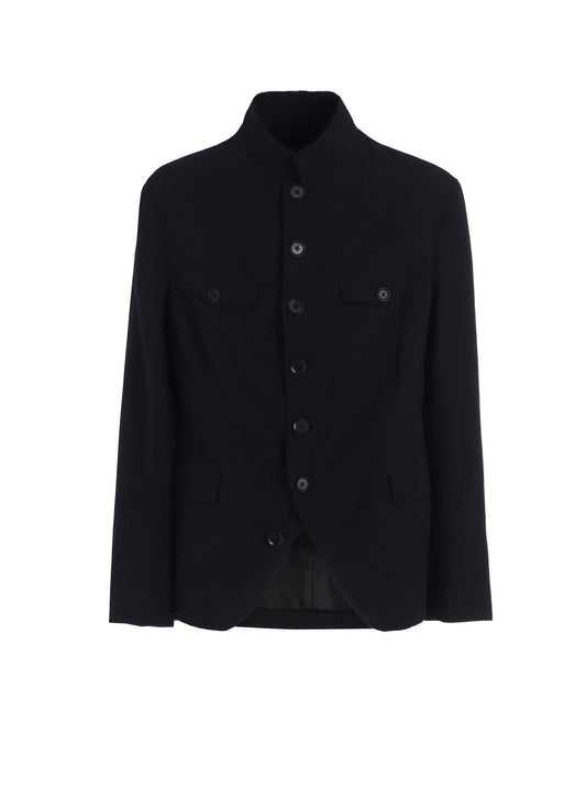 WOOL GABARDINE MEN STAND COLLAR JACKET