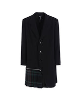 W/GABARDINE DOUBLE GAUZE  RIGHT PLEATED JACKET