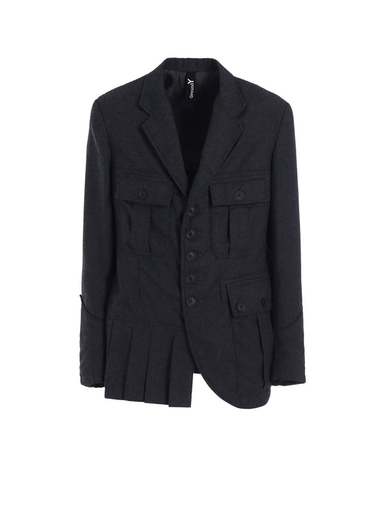 W.TA SAXONY MILITARY FRONT PLEATS JACKET