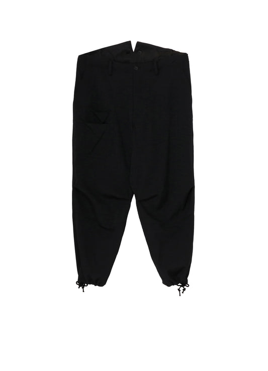 WOOL GABARDINE SUSPENDER PANTS W KNEE PAD