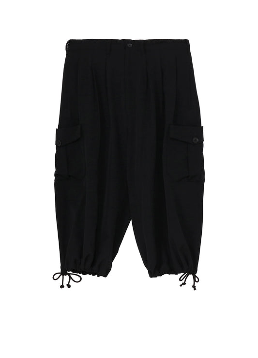 WOOL GABARDINE SIDE OUT PK BALLOON PANTS