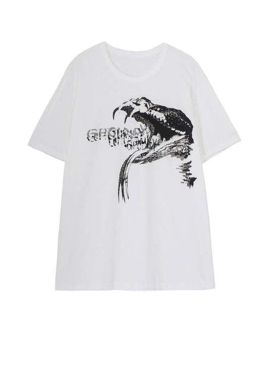 COTTON JERSEY SNAKE GRAPHIC T-SHIRT