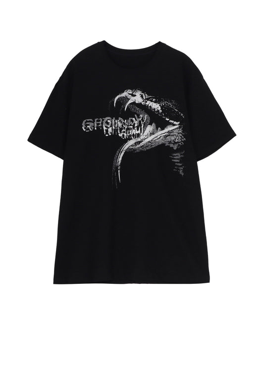 COTTON JERSEY SNAKE GRAPHIC T-SHIRT