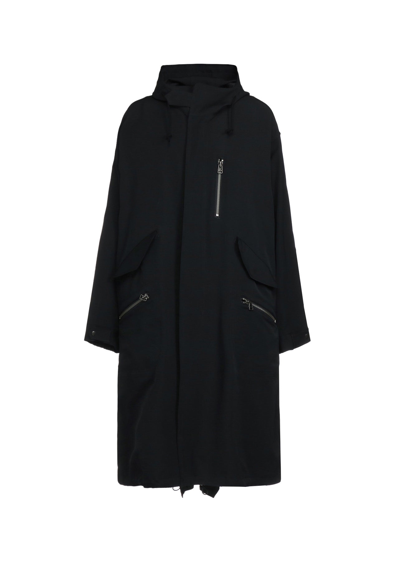 WOOL GABARDINE ZIPPER POCKET MOD COAT