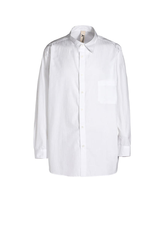 COTTON BROADCLOTH COLLAR CUT-OFF SHIRT