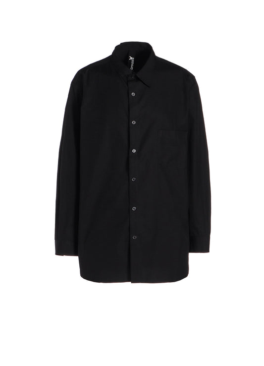COTTON BROADCLOTH COLLAR CUT-OFF SHIRT
