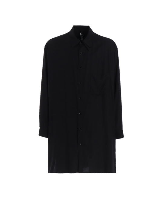 RAYON TWILL LEFT COLLAR DOUBLE-LAYERED SHIRT