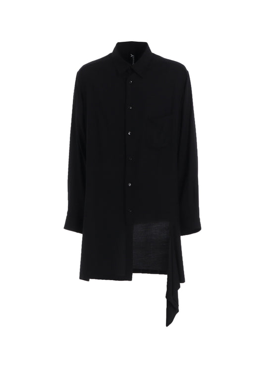 RAYON TWILL LEFT FRONT CUT-OUT SHIRT