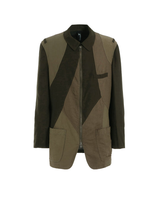CUBISM PATCHWORK  PRODUCT DYED SWITCHING ZIP JACKET