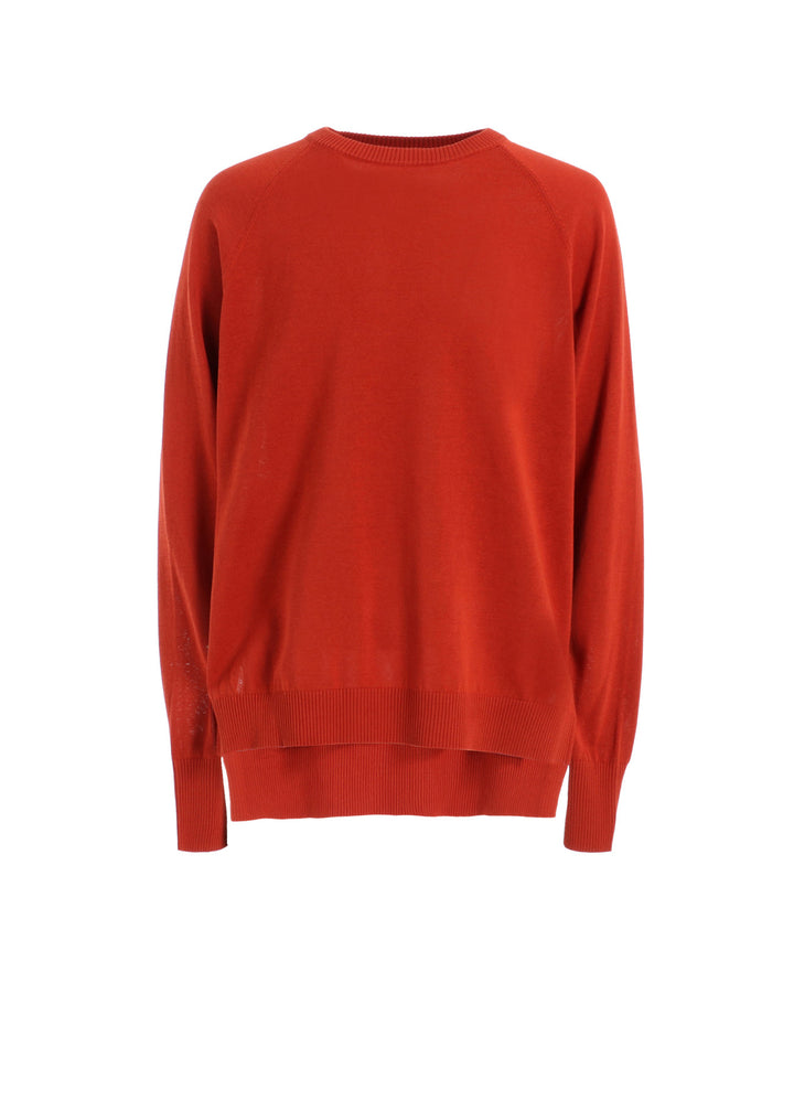 GIMA COTTON CREW NECK BACK HEM LONG KNIT