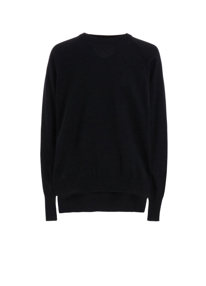 GIMA COTTON CREW NECK BACK HEM LONG KNIT