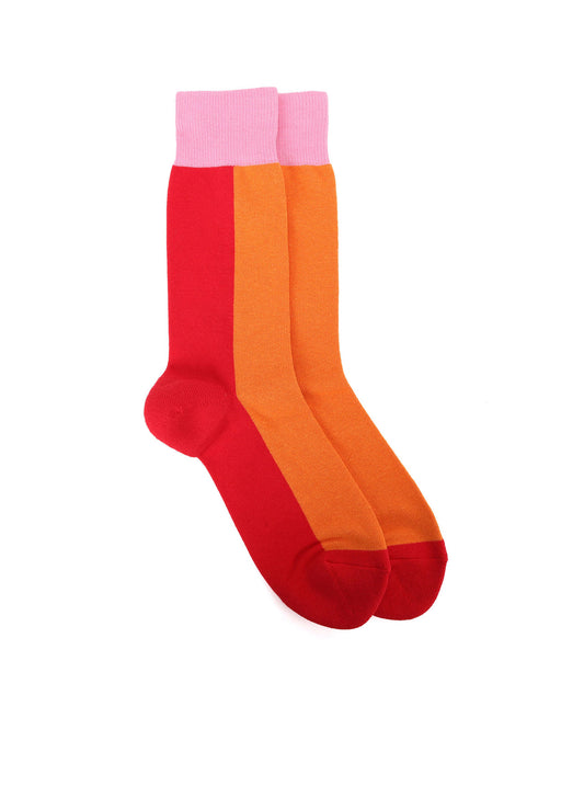 TRICOLLER BLOCK COTTON ACRYLIC SOCKS