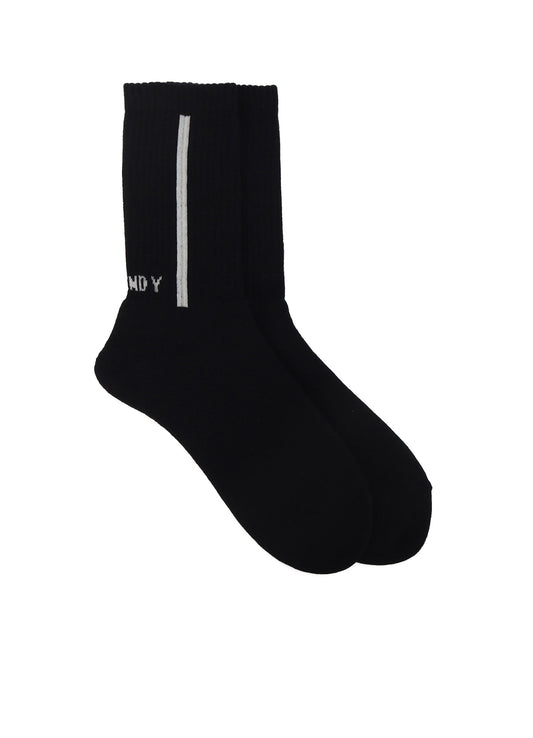 GROUND Y LOGO RIB COTTON ACRYLIC SOCKS